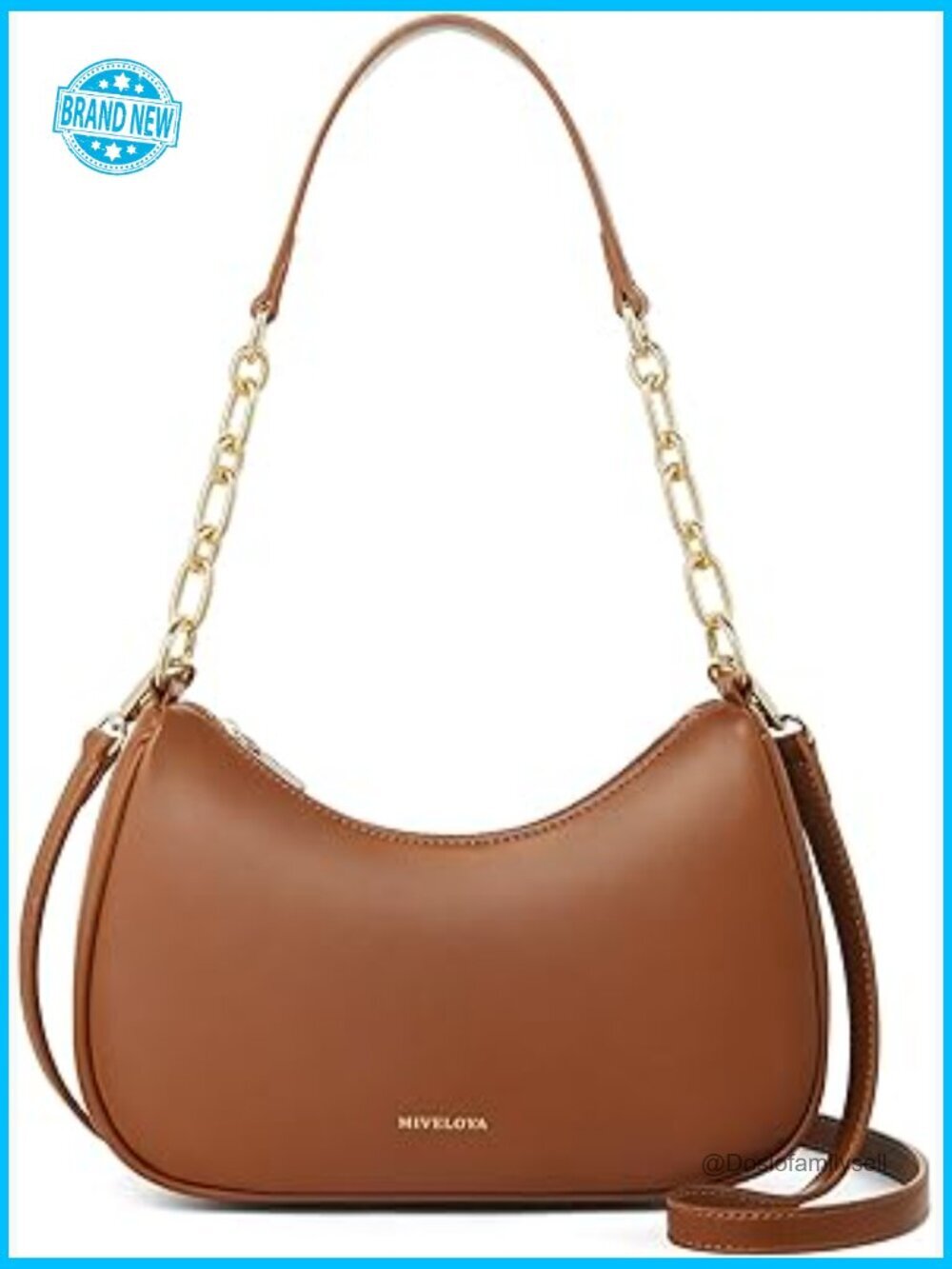 Anti-Theft RFID Crescent Hobo Crossbody Bag Vegan Leather Travel Purse